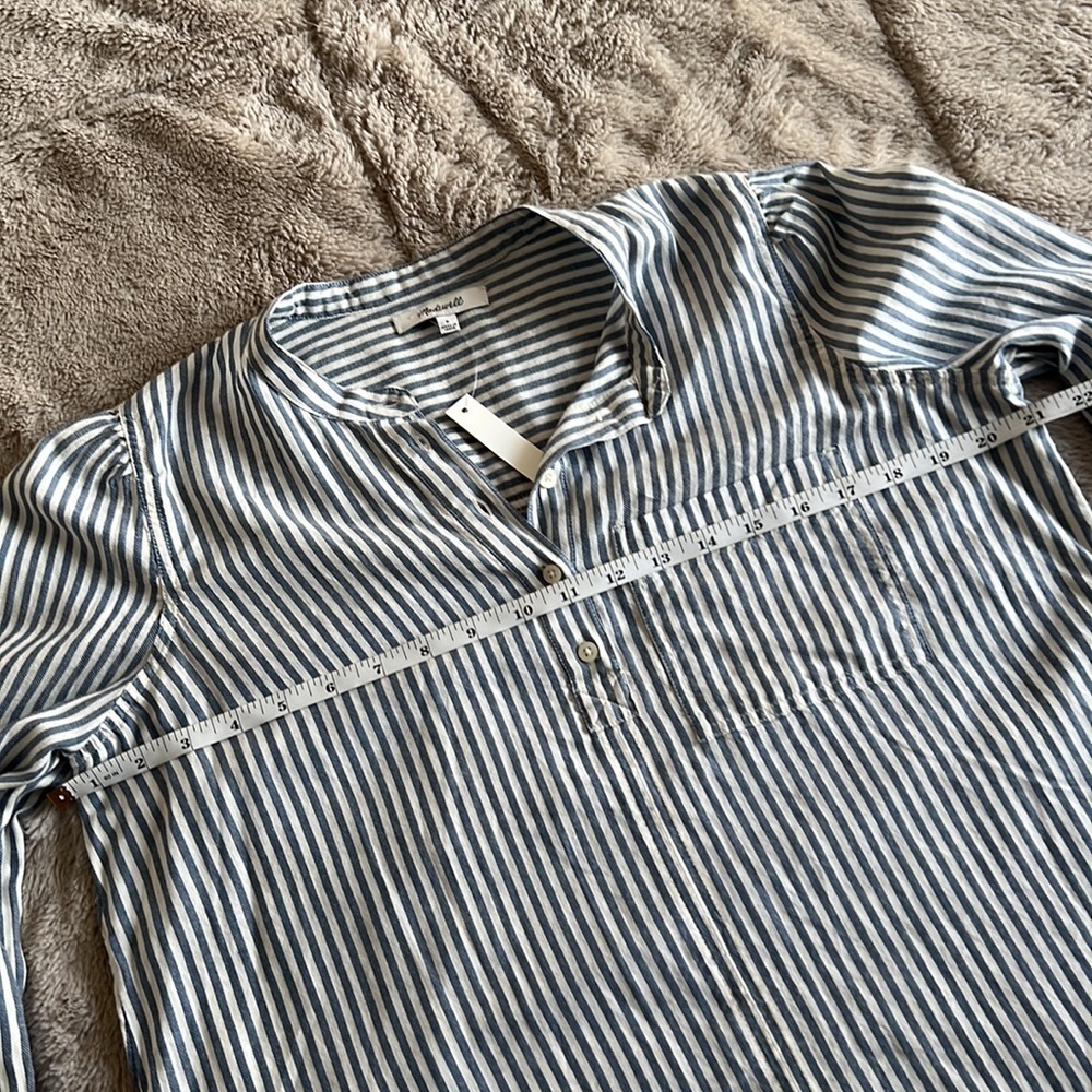 Madewell Puff-Sleeve Button Down Stripe - Picture 10 of 12